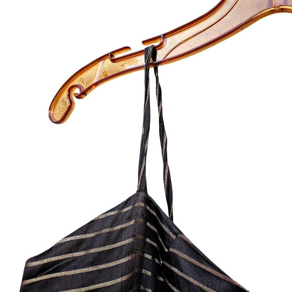 50s Egyptian Revival Black Gold Gown Full Skirt XXS Snake Chain 21" Waist - Picture 8 of 13